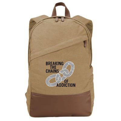 Breaking The Chains Of Addiction Aa Na Clean Sober Recovery Gift Cotton Canvas Backpack