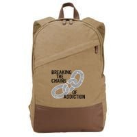 Breaking The Chains Of Addiction Aa Na Clean Sober Recovery Gift Cotton Canvas Backpack
