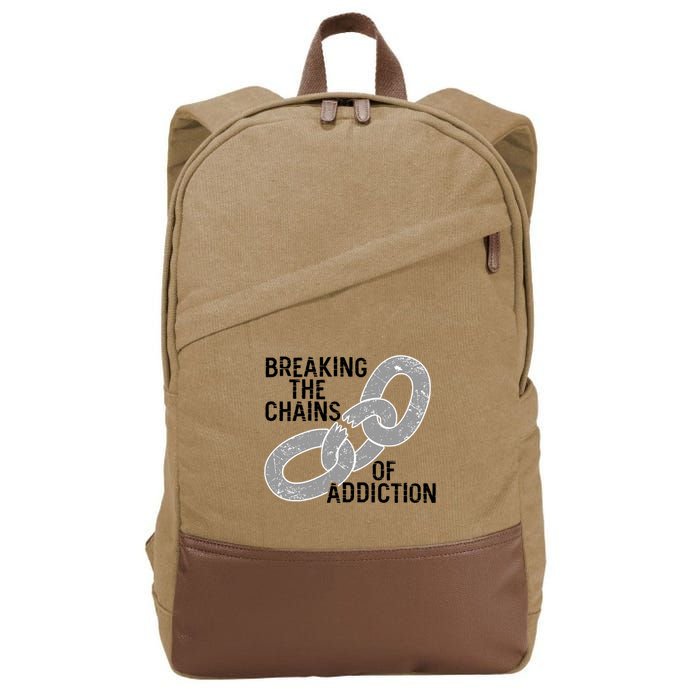 Breaking The Chains Of Addiction Aa Na Clean Sober Recovery Gift Cotton Canvas Backpack