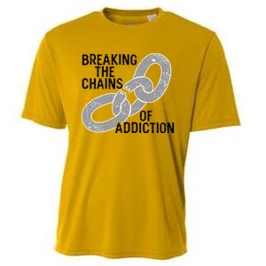 Breaking The Chains Of Addiction Aa Na Clean Sober Recovery Gift Cooling Performance Crew T-Shirt