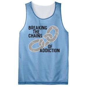 Breaking The Chains Of Addiction Aa Na Clean Sober Recovery Gift Mesh Reversible Basketball Jersey Tank