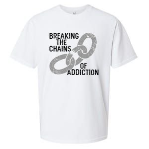 Breaking The Chains Of Addiction Aa Na Clean Sober Recovery Gift Sueded Cloud Jersey T-Shirt