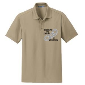 Breaking The Chains Of Addiction Aa Na Clean Sober Recovery Gift Dry Zone Grid Polo