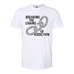 Breaking The Chains Of Addiction Aa Na Clean Sober Recovery Gift Softstyle CVC T-Shirt