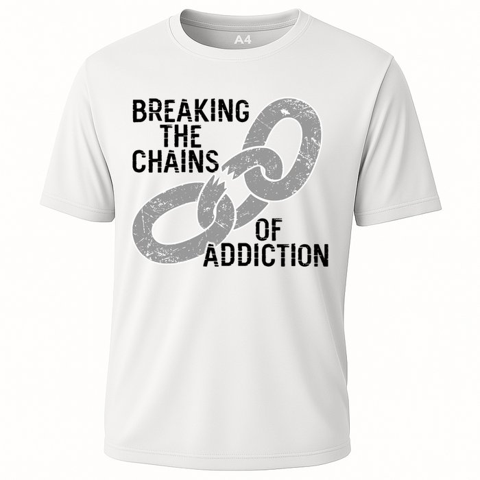 Breaking The Chains Of Addiction Aa Na Clean Sober Recovery Gift Cooling Performance Crew T-Shirt