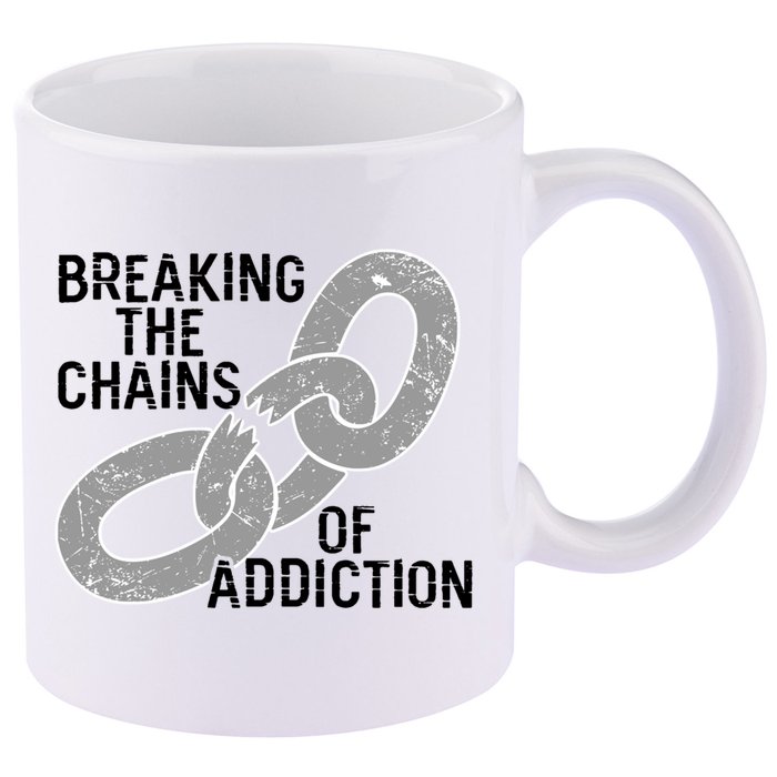 Breaking The Chains Of Addiction Aa Na Clean Sober Recovery Gift 11oz C Handle Ceramic Mug