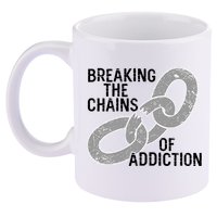 Breaking The Chains Of Addiction Aa Na Clean Sober Recovery Gift 11oz C Handle Ceramic Mug
