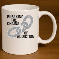 Breaking The Chains Of Addiction Aa Na Clean Sober Recovery Gift 11oz C Handle Ceramic Mug