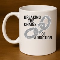 Breaking The Chains Of Addiction Aa Na Clean Sober Recovery Gift 11oz C Handle Ceramic Mug