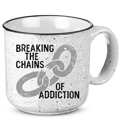 Breaking The Chains Of Addiction Aa Na Clean Sober Recovery Gift 15oz Campfire Ceramic Mug