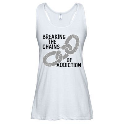 Breaking The Chains Of Addiction Aa Na Clean Sober Recovery Gift Ladies Essential Flowy Tank