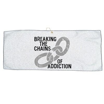 Breaking The Chains Of Addiction Aa Na Clean Sober Recovery Gift Large Microfiber Waffle Golf Towel