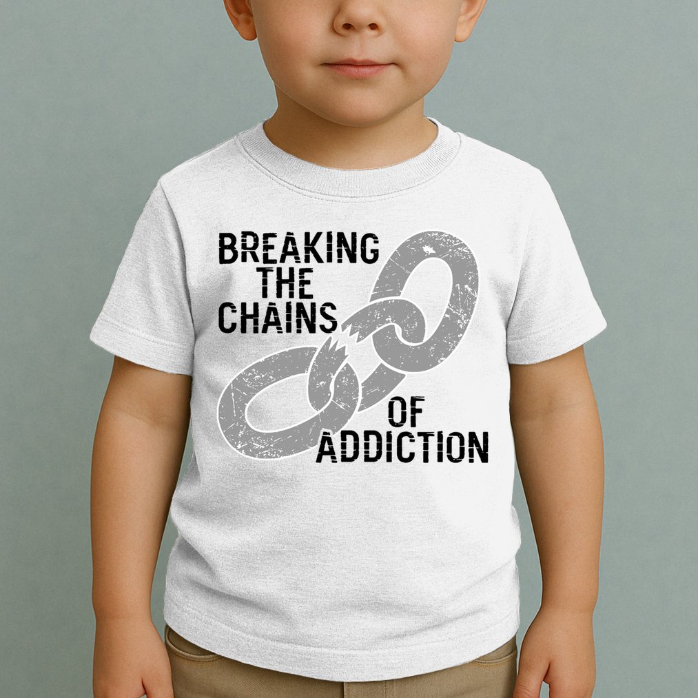 Breaking The Chains Of Addiction Aa Na Clean Sober Recovery Gift Toddler T-Shirt