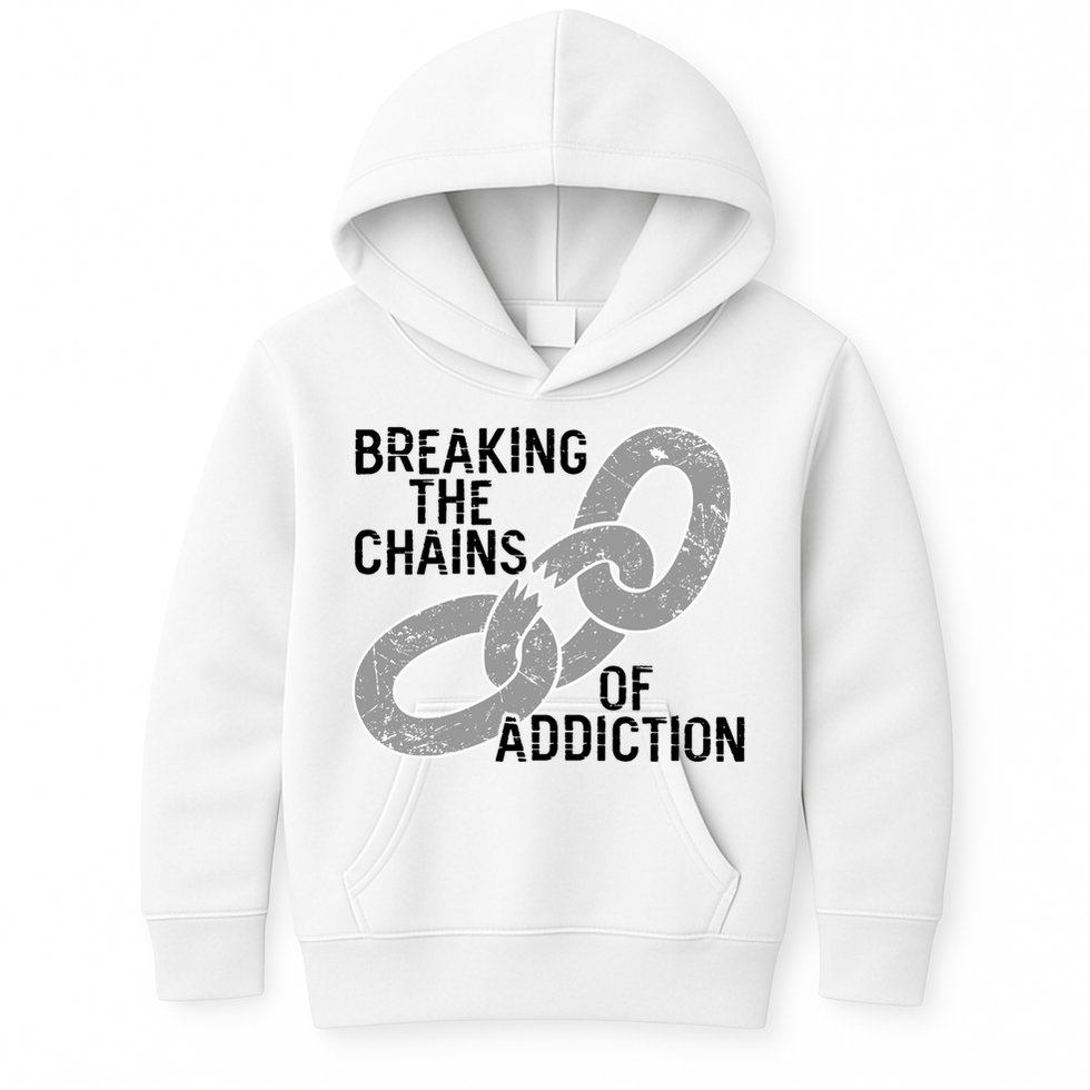 Breaking The Chains Of Addiction Aa Na Clean Sober Recovery Gift Kids Hoodie