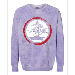 Bonsai Tree Circle Japanese Trees Meditation Yoga Buddhist Gift Colorblast Crewneck Sweatshirt