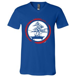 Bonsai Tree Circle Japanese Trees Meditation Yoga Buddhist Gift V-Neck T-Shirt