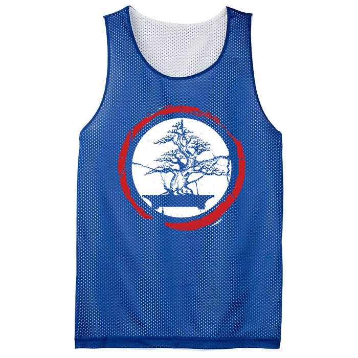 Bonsai Tree Circle Japanese Trees Meditation Yoga Buddhist Gift Mesh Reversible Basketball Jersey Tank