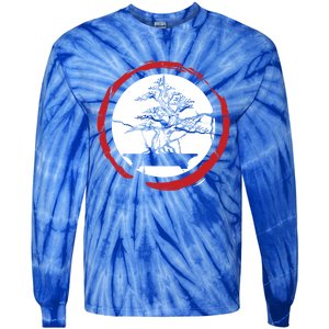 Bonsai Tree Circle Japanese Trees Meditation Yoga Buddhist Gift Tie-Dye Long Sleeve Shirt