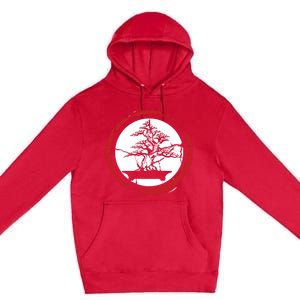 Bonsai Tree Circle Japanese Trees Meditation Yoga Buddhist Gift Premium Pullover Hoodie