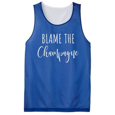 Blame The Champagne Funny Party Drinking Mesh Reversible Basketball Jersey Tank