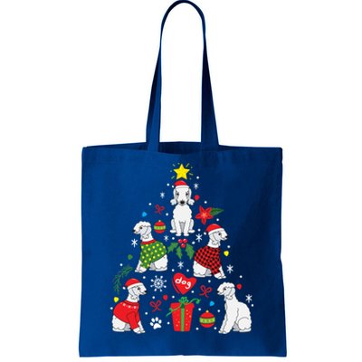 Bedlington Terrier Christmas Tree Funny Dog Mom Dad Gift Tote Bag