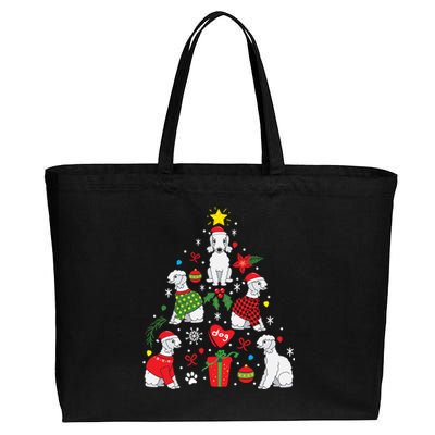 Bedlington Terrier Christmas Tree Funny Dog Mom Dad Gift Cotton Canvas Jumbo Tote