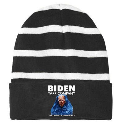 Biden Tarp Company Joe Biden Funny Anit Biden Striped Beanie with Solid Band