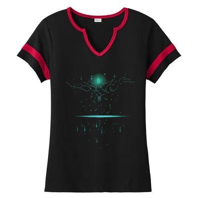 Binary Tree Coding Computer Programmer Ladies Halftime Notch Neck Tee