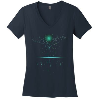 Binary Tree Coding Computer Programmer Women's V-Neck T-Shirt