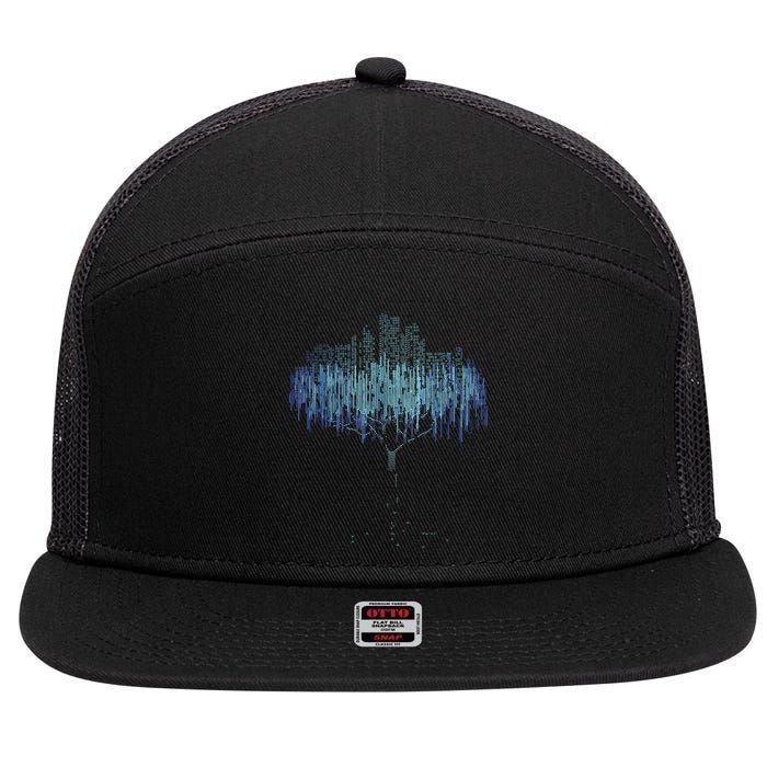 Binary Tree Coding Computer Programmer Funny 7 Panel Mesh Trucker Snapback Hat