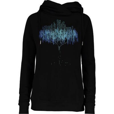 Binary Tree Coding Computer Programmer Funny Womens Funnel Neck Pullover Hood