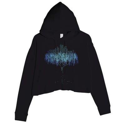 Binary Tree Coding Computer Programmer Funny Crop Fleece Hoodie