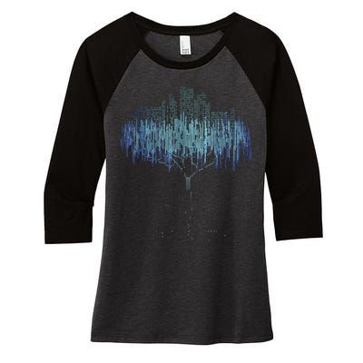 Binary Tree Coding Computer Programmer Funny Women's Tri-Blend 3/4-Sleeve Raglan Shirt