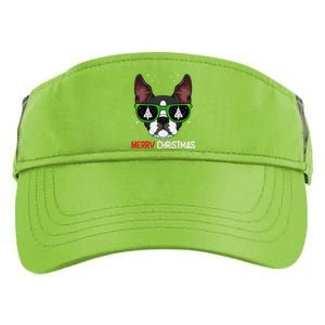 Boston Terrier Christmas Pajama Dog Sunglasses XMas Tree Adult Drive Performance Visor