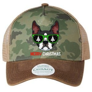 Boston Terrier Christmas Pajama Dog Sunglasses XMas Tree Legacy Tie Dye Trucker Hat