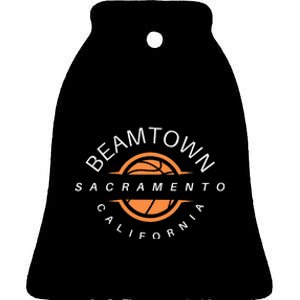 Beam Town City Swish Sacramento California Ceramic Bell Ornament