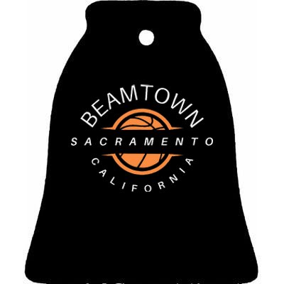 Beam Town City Swish Sacramento California Ceramic Bell Ornament