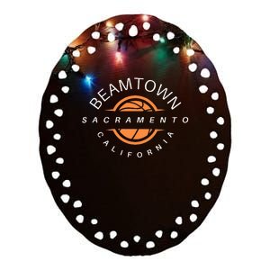 Beam Town City Swish Sacramento California Ceramic Oval Ornament