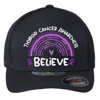 Believe Thyroid Cancer Awareness Month Thyroid Cancer Flexfit Unipanel Trucker Cap