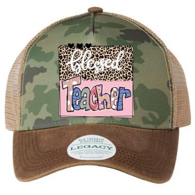 Blessed Teacher Cheetah Print Legacy Tie Dye Trucker Hat