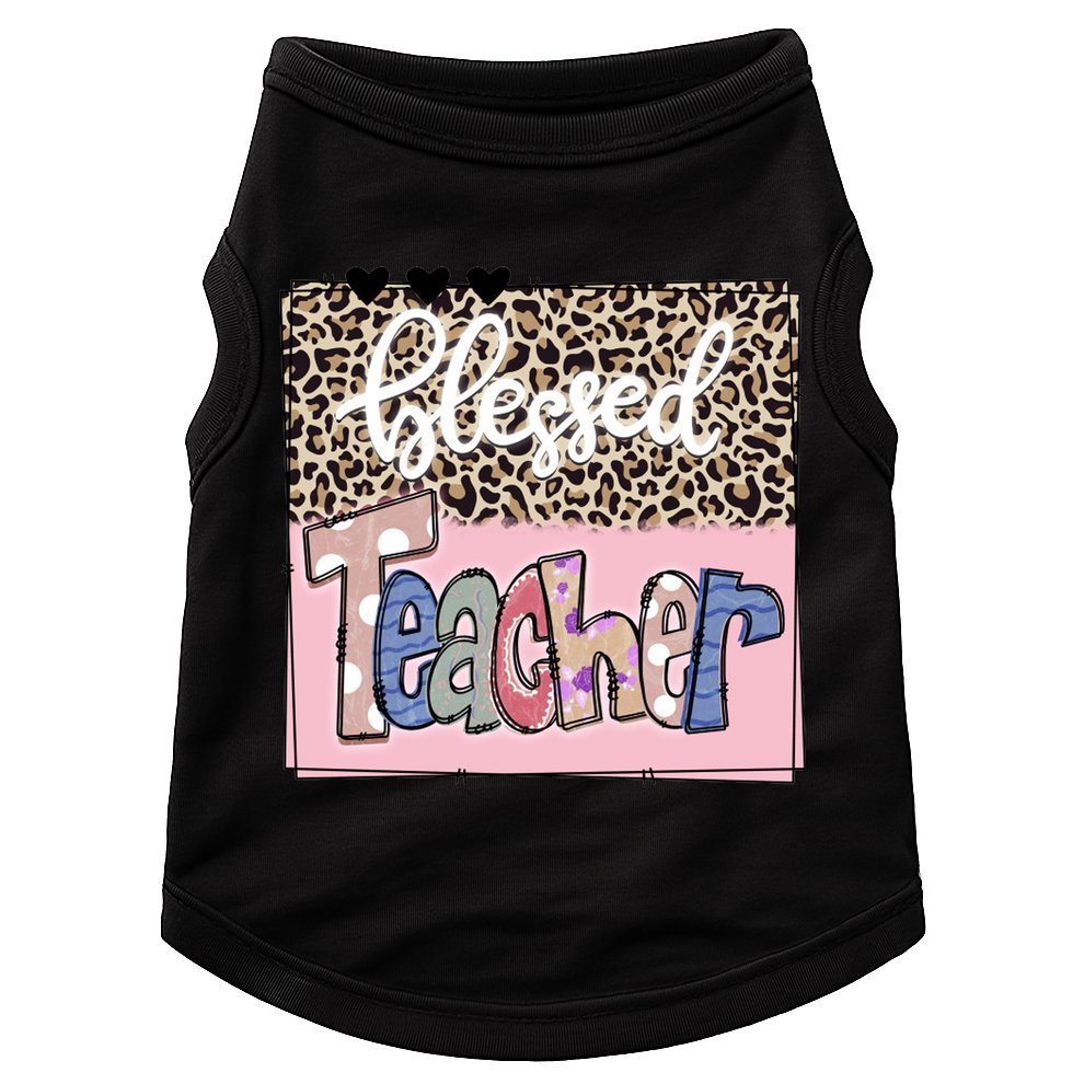 Blessed Teacher Cheetah Print Doggie Tank