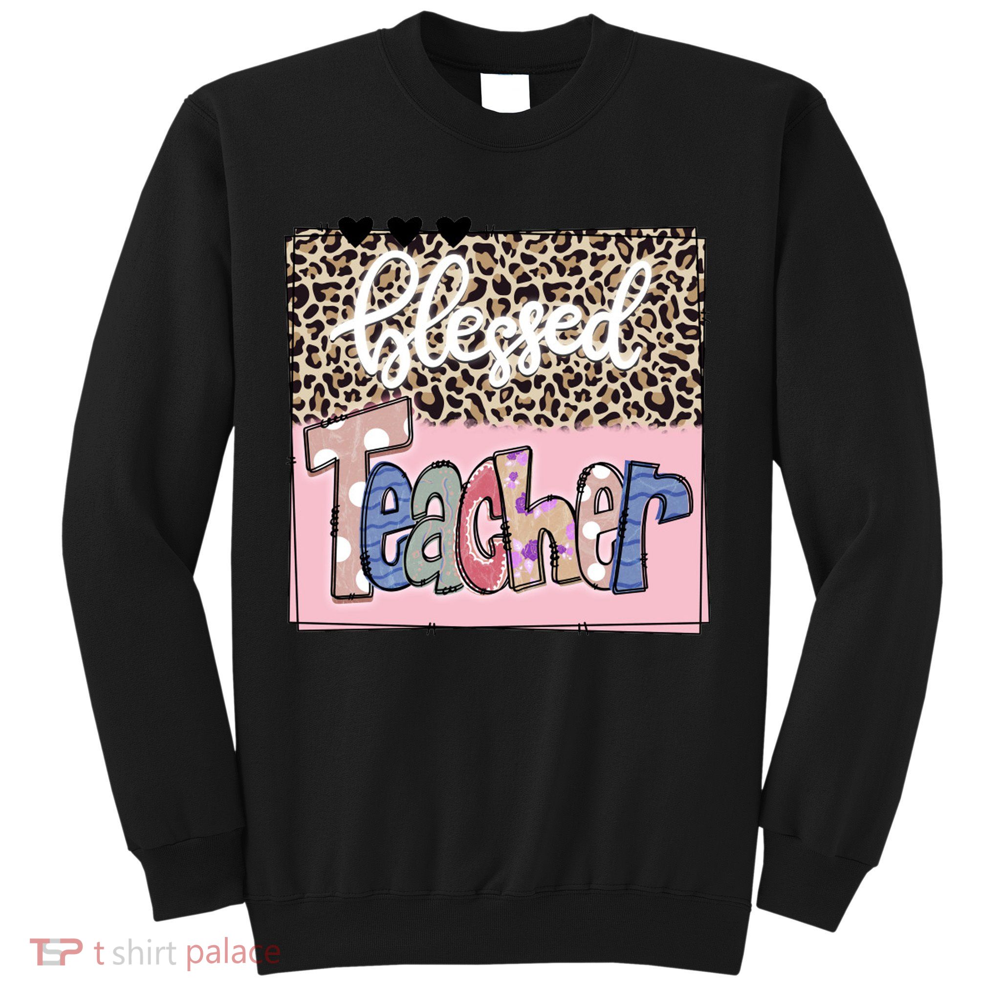 Blessed Teacher Cheetah Print Sweatshirt