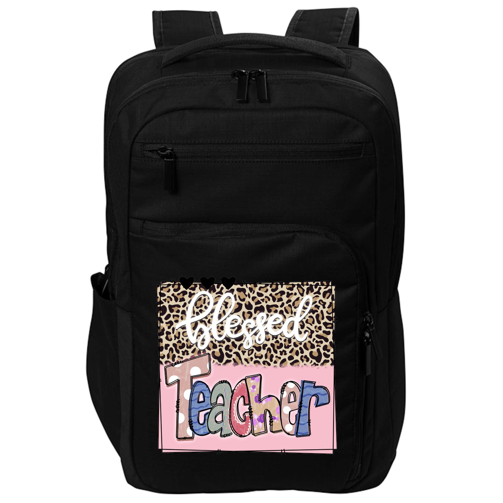 Blessed Teacher Cheetah Print Impact Tech Backpack
