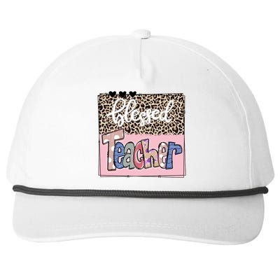 Blessed Teacher Cheetah Print Snapback Five-Panel Rope Hat