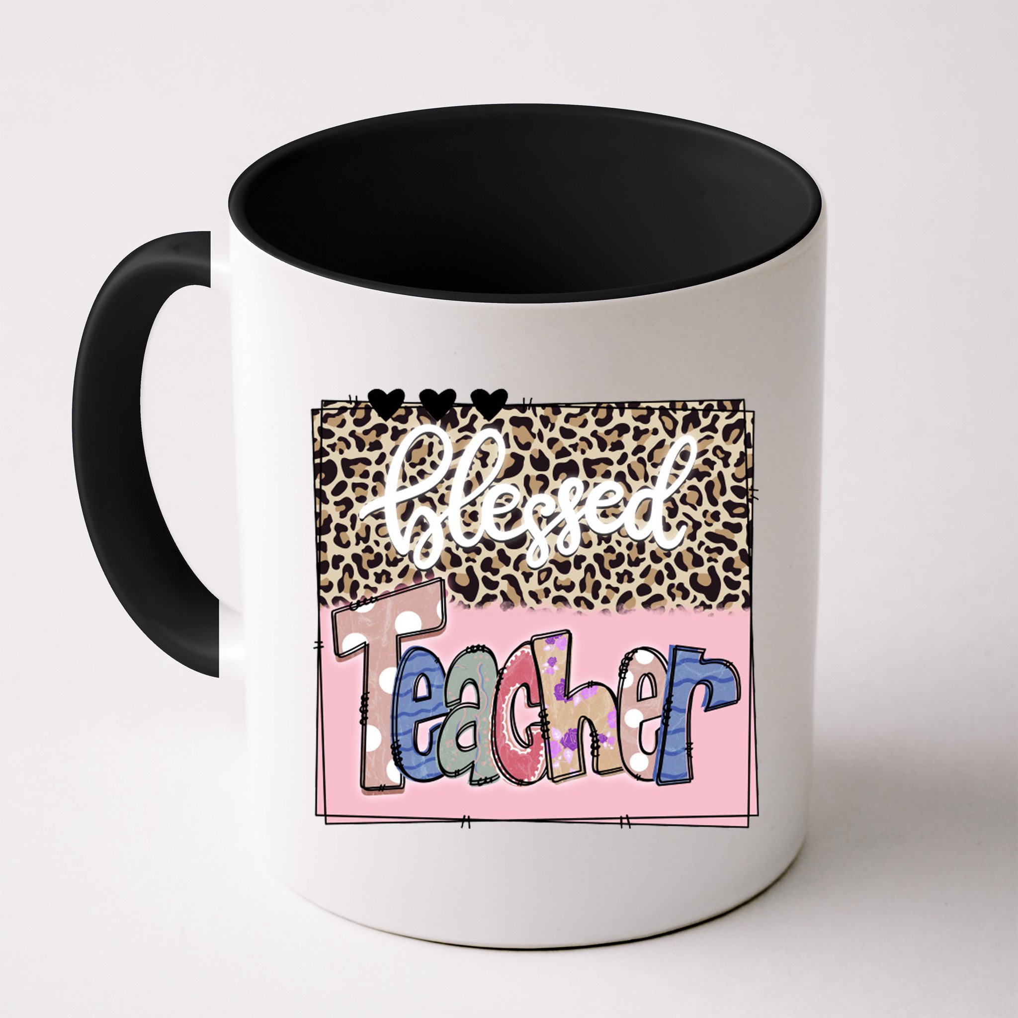 Blessed Teacher Cheetah Print Mug