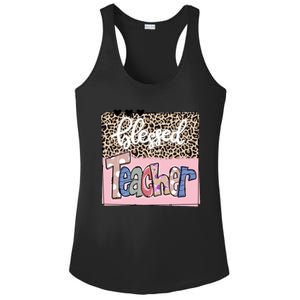 Blessed Teacher Cheetah Print Ladies PosiCharge Competitor Racerback Tank