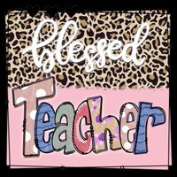 Blessed Teacher Cheetah Print Cooling Performance Long Sleeve Crew