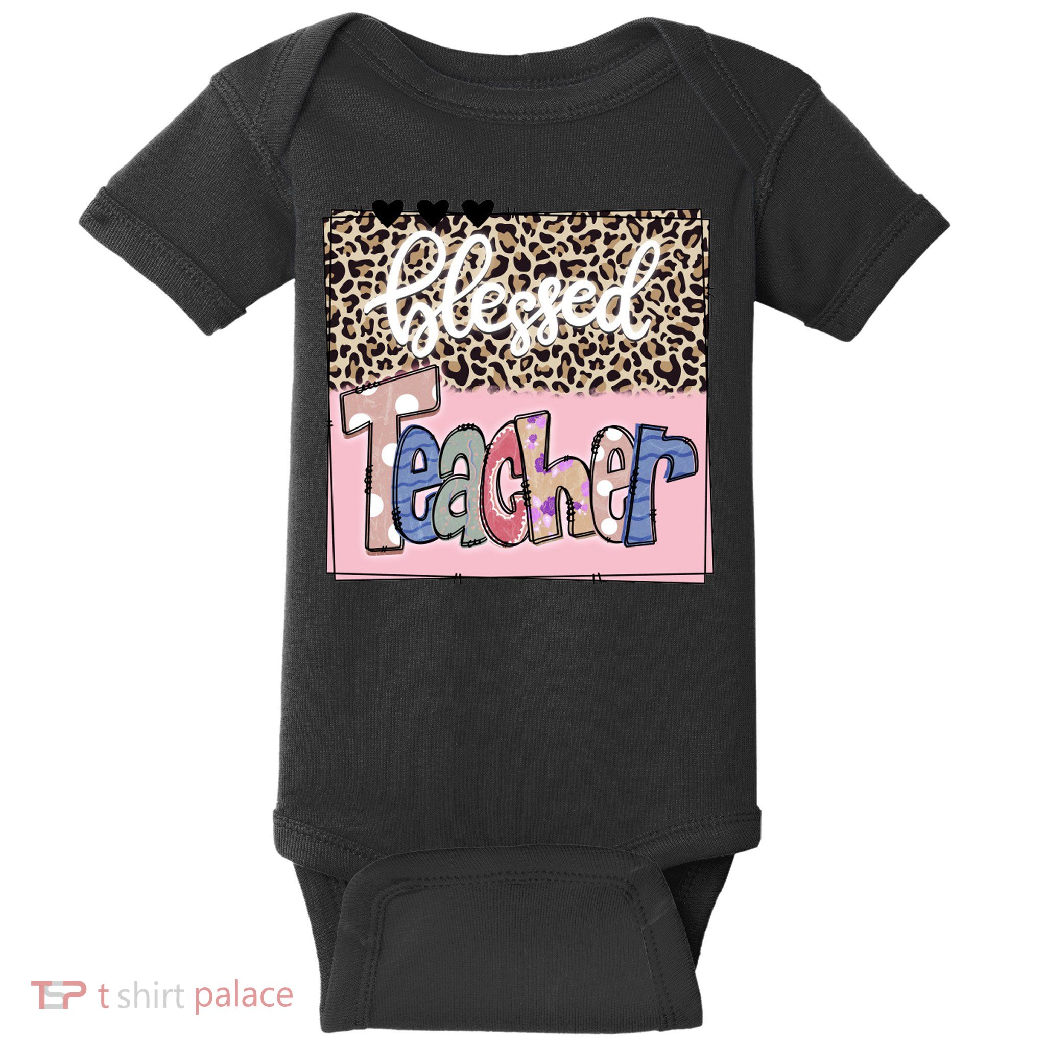 Blessed Teacher Cheetah Print Baby Bodysuit