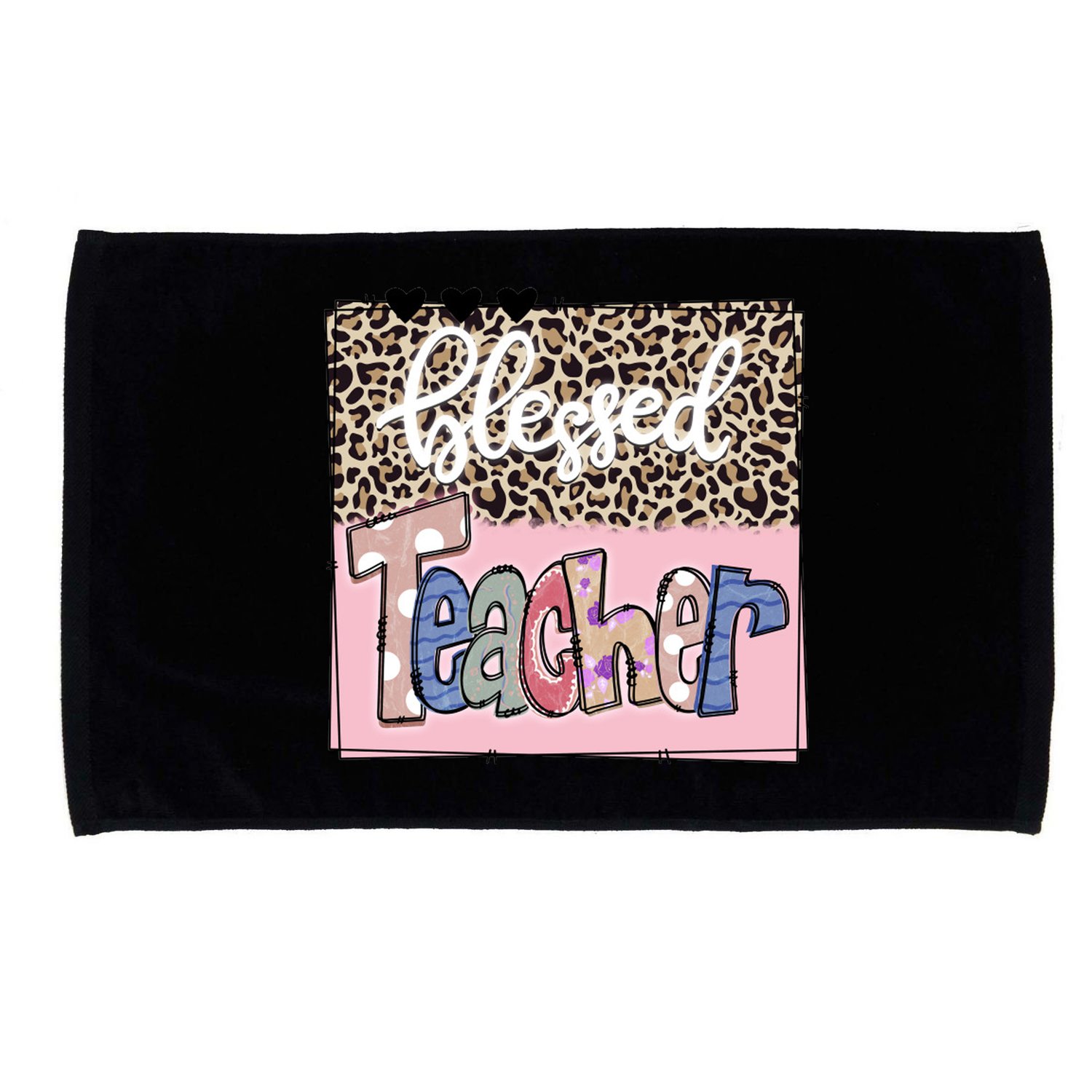Blessed Teacher Cheetah Print Microfiber Hand Towel