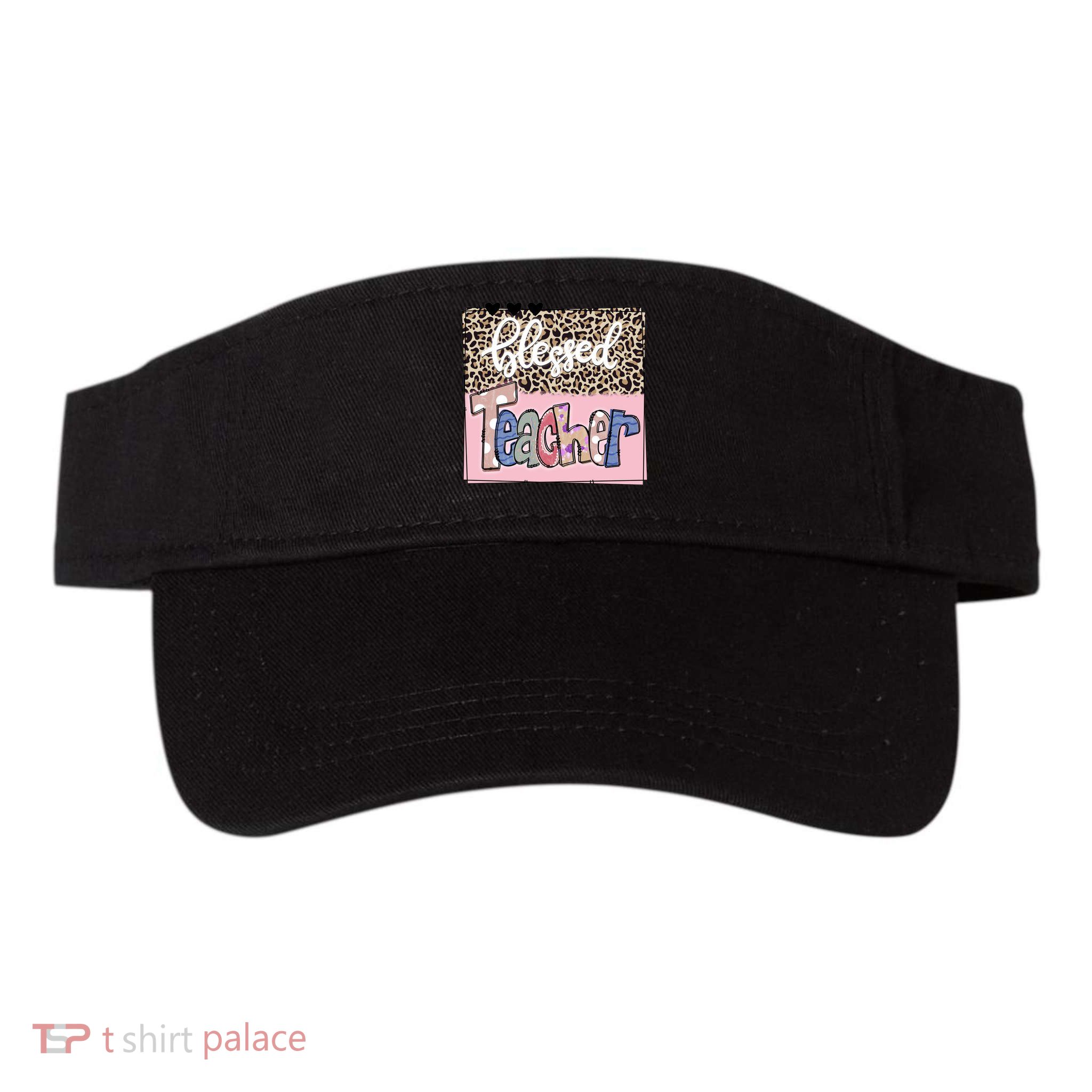 Blessed Teacher Cheetah Print Visor